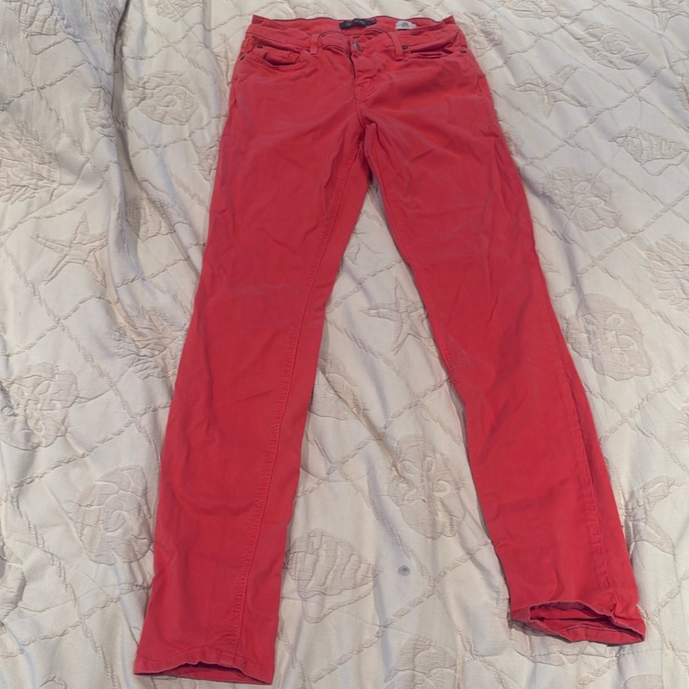 Level 99 stretchy coral Liza skinny jeans size 28
